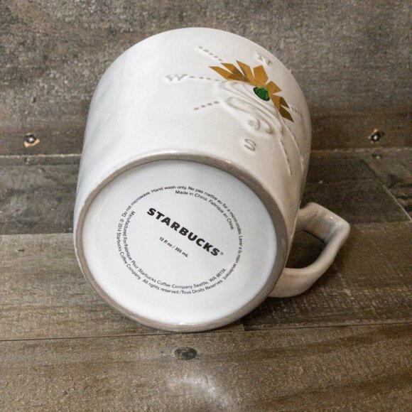 STARBUCKS Siren's Eye Anniversary Mug Green Jewel Mermaid 2014 12oz. Compass Cup - Picture 5 of 6